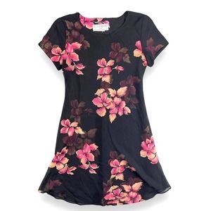 Jessica Howard by Mitchell Rodbell Women Dress Size S Petite Floral Vintage 90s